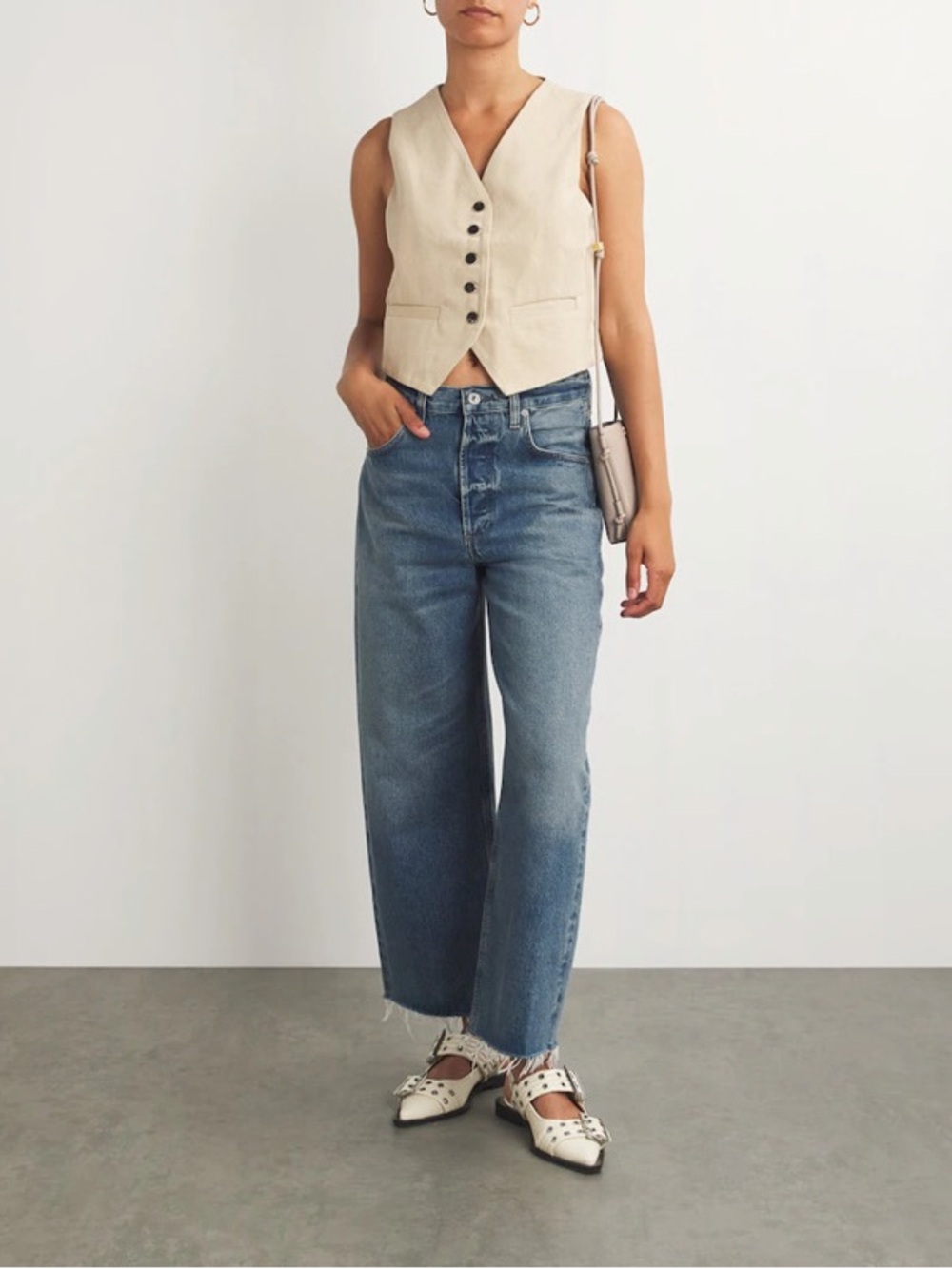 NEW CITIZENS OF HUMANITY Raw-Hem Ayla Cropped Jeans Doheny Womens Size 24